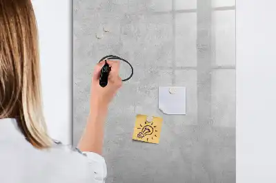 Magnetisch memobord van glas in de kleur licht beton