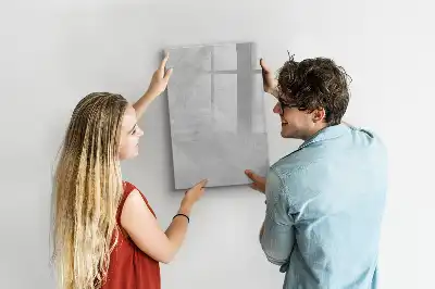 Magnetisch memobord van glas in de kleur licht beton