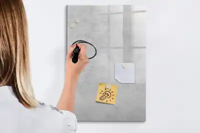 Magnetisch memobord van glas in de kleur licht beton