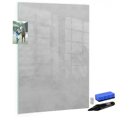 Magnetisch memobord van glas in de kleur licht beton