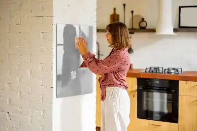 Magnetisch memobord van glas in de kleur licht beton
