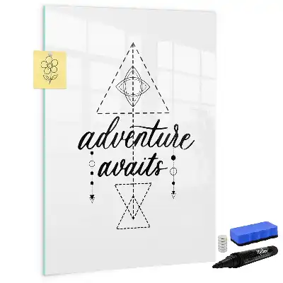 Glazen magneetbord met decoratieve print met Avontuur thema