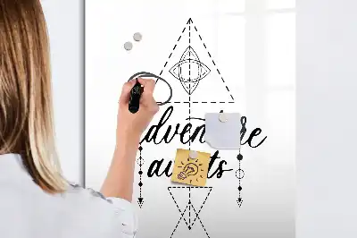 Glazen magneetbord met decoratieve print met Avontuur thema