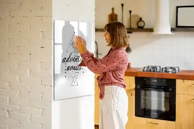 Glazen magneetbord met decoratieve print met Avontuur thema