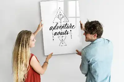 Glazen magneetbord met decoratieve print met Avontuur thema