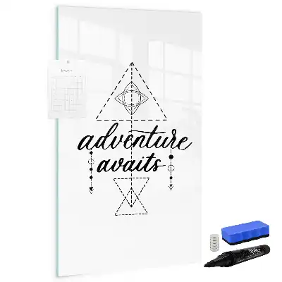 Glazen magneetbord met decoratieve print met Avontuur thema