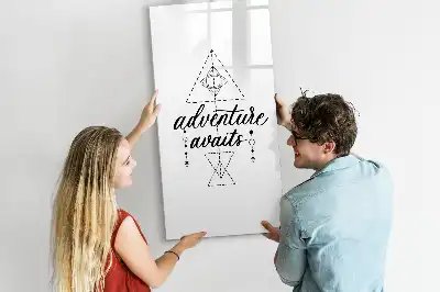 Glazen magneetbord met decoratieve print met Avontuur thema