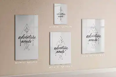 Glazen magneetbord met decoratieve print met Avontuur thema
