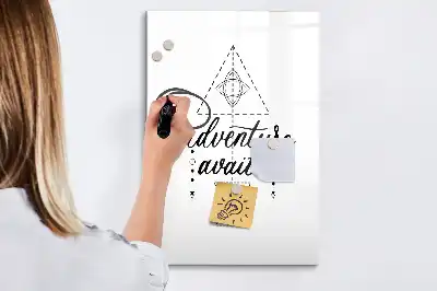 Glazen magneetbord met decoratieve print met Avontuur thema