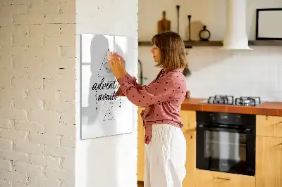 Glazen magneetbord met decoratieve print met Avontuur thema