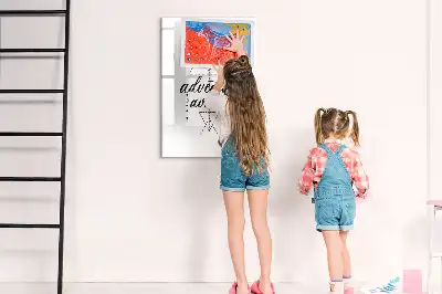 Glazen magneetbord met decoratieve print met Avontuur thema