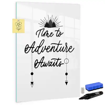 Magnetisch memobord van glas ontwerp Avontuur voor aan de muur