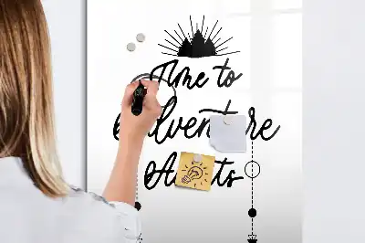 Magnetisch memobord van glas ontwerp Avontuur voor aan de muur