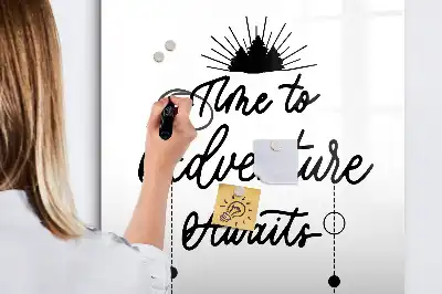 Magnetisch memobord van glas ontwerp Avontuur voor aan de muur