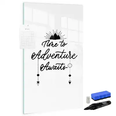 Magnetisch memobord van glas ontwerp Avontuur voor aan de muur