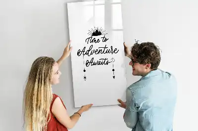 Magnetisch memobord van glas ontwerp Avontuur voor aan de muur