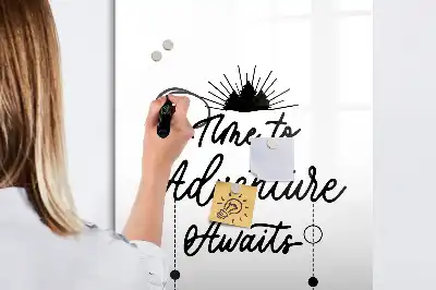 Magnetisch memobord van glas ontwerp Avontuur voor aan de muur