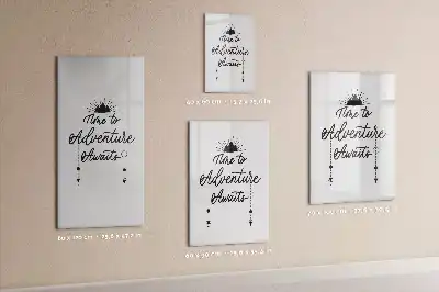 Magnetisch memobord van glas ontwerp Avontuur voor aan de muur