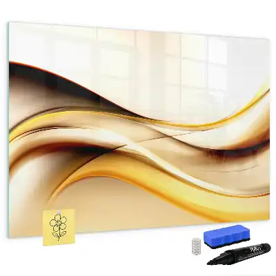 Magnetisch glazen schrijfbord met abstracte golfvormen