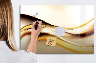 Magnetisch glazen schrijfbord met abstracte golfvormen