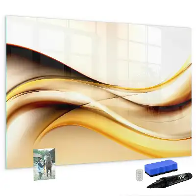Magnetisch glazen schrijfbord met abstracte golfvormen