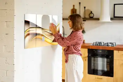 Magnetisch glazen schrijfbord met abstracte golfvormen