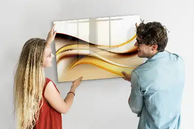 Magnetisch glazen schrijfbord met abstracte golfvormen