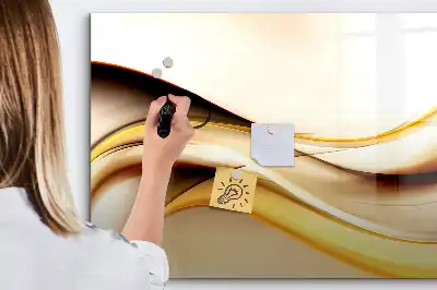 Magnetisch glazen schrijfbord met abstracte golfvormen
