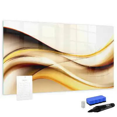 Magnetisch glazen schrijfbord met abstracte golfvormen