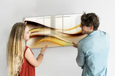 Magnetisch glazen schrijfbord met abstracte golfvormen