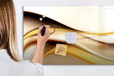 Magnetisch glazen schrijfbord met abstracte golfvormen
