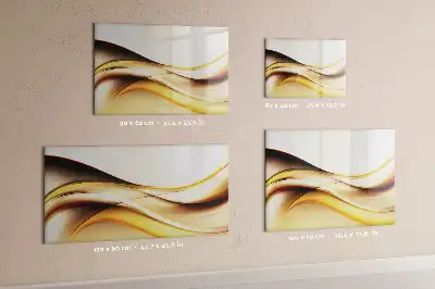 Magnetisch glazen schrijfbord met abstracte golfvormen