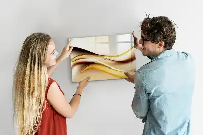 Magnetisch glazen schrijfbord met abstracte golfvormen