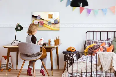 Magnetisch glazen schrijfbord met abstracte golfvormen