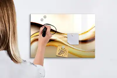 Magnetisch glazen schrijfbord met abstracte golfvormen