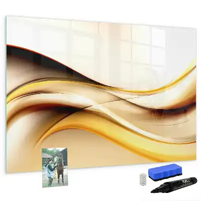 Magnetisch glazen schrijfbord met abstracte golfvormen