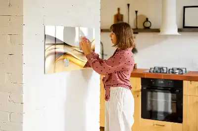 Magnetisch glazen schrijfbord met abstracte golfvormen
