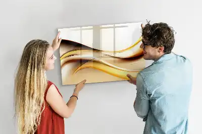 Magnetisch glazen schrijfbord met abstracte golfvormen