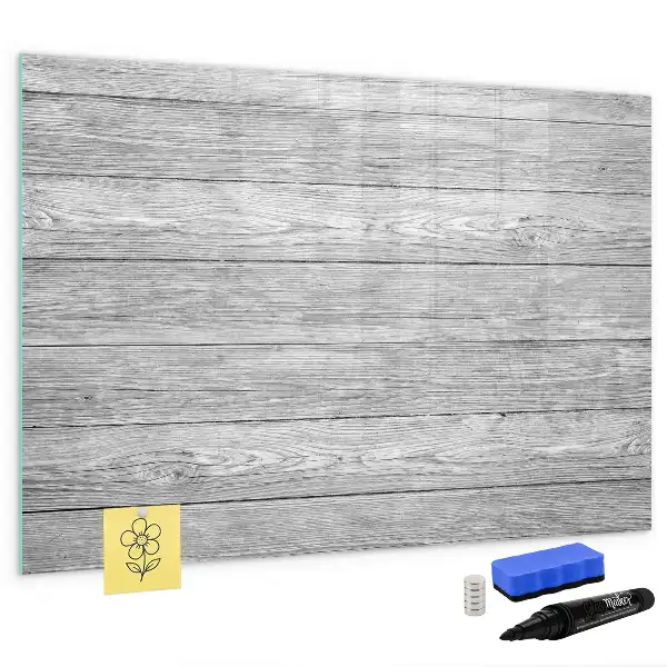 Magnetisch glazen memobord met houten panelen voor notities en foto's