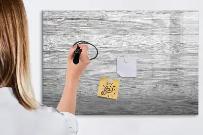Magnetisch glazen memobord met houten panelen voor notities en foto's