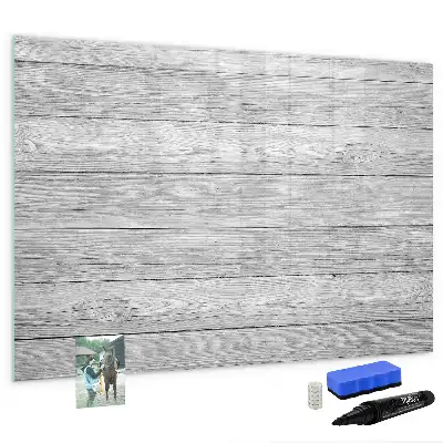 Magnetisch glazen memobord met houten panelen voor notities en foto's
