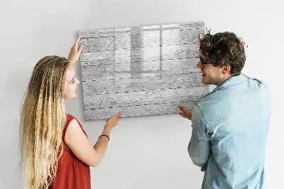 Magnetisch glazen memobord met houten panelen voor notities en foto's