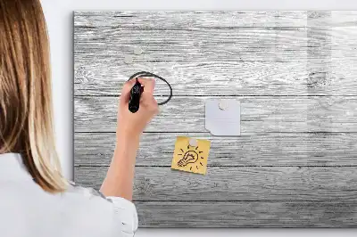 Magnetisch glazen memobord met houten panelen voor notities en foto's