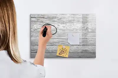 Magnetisch glazen memobord met houten panelen voor notities en foto's