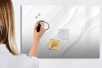 Beschrijfbaar magneetbord van glas met marmerlook design