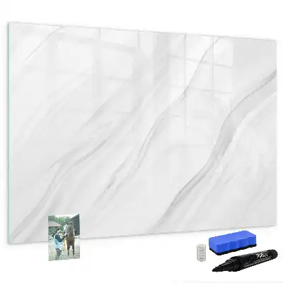 Beschrijfbaar magneetbord van glas met marmerlook design
