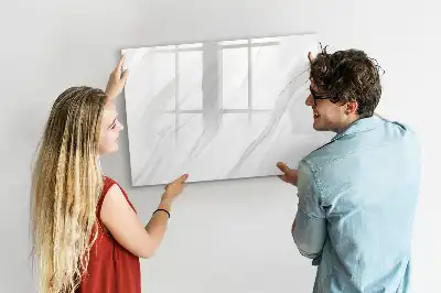 Beschrijfbaar magneetbord van glas met marmerlook design