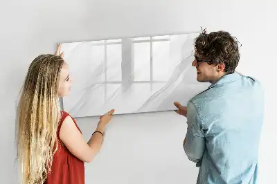 Beschrijfbaar magneetbord van glas met marmerlook design