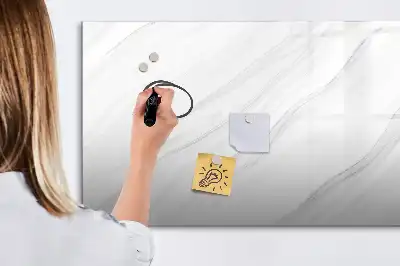 Beschrijfbaar magneetbord van glas met marmerlook design