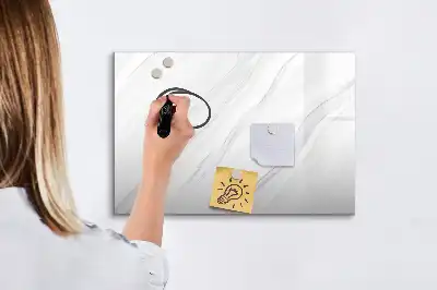 Beschrijfbaar magneetbord van glas met marmerlook design